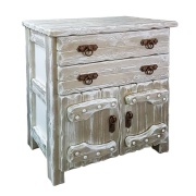 Комод деревянный "Барин 1" (2 ящика + 2 двери) с элементами ковки белый с золотой патиной Комод деревянный "Барин 1" (2 ящика + 2 двери) с элементами ковки белый с золотой патиной