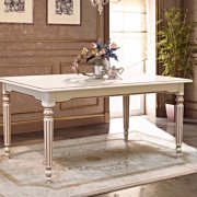 Стол обеденный "Давиль" белая эмаль с золотой патиной