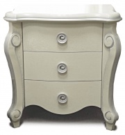 Тумба прикроватная "Луиза" белая эмаль с серебряной патиной.В НАЛИЧИИ.