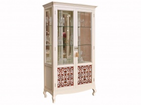 Шкаф двухдверный с витриной "Видана-Люкс" светлый ром