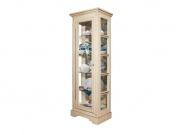 Шкаф с витриной "Полонез 05" белая эмаль с золотой патиной