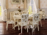 Стол обеденный "Верди 2РД+стулья Идальго 4" слоновая кость