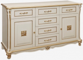 Тумба "Алези 3 Люкс" П350.03л слоновая кость с золочением