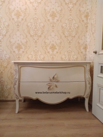 Комод "Трио" белая эмаль с золотой патиной