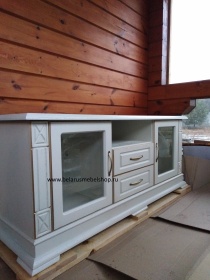 Тумба "Верди-Люкс ТВ2" слоновая кость с золочением