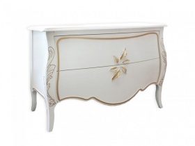 Комод "Трио" белая эмаль с золотой патиной