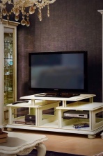 Тумба под телевизор "Давиль" 45 белая эмаль с золотой патиной.В НАЛИЧИИ.