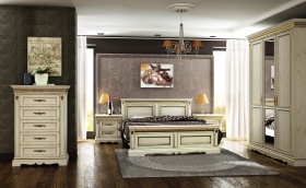 Спальня "Милана-1"  слоновая кость с золочением
