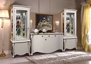 Гостиная "Луиза" белая эмаль с серебряной патиной