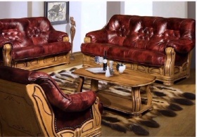 Трехместный  диван-кровать Гамлет (натуральная кожа)