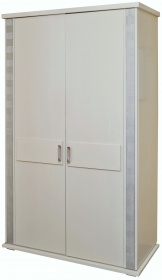 Шкаф двухдверный "Тунис" слоновая кость с серебром