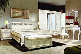 Туалетный столик "Оскар" белая эмаль с темной патиной