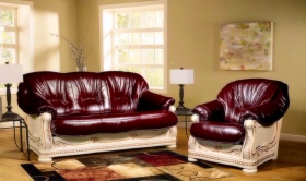 Трехместный  диван Милан-1(натуральная кожа)