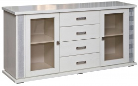 Тумба комбинированная «Тунис» П6.343.0.03 (П343.03Ш) слоновая кость с серебром