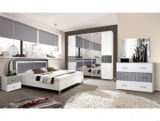 Спальня "Вена 4" белый глянец/серый декор