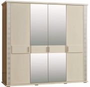 Шкаф четырехдверный "Тунис" слоновая кость с серебром