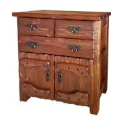 Комод деревянный "Барин 3" (3 ящика + 2 двери) с элементами ковки