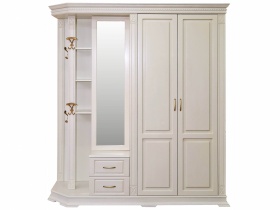 Шкаф комбинированный для прихожей "Верди-Люкс 1" слоновая кость 