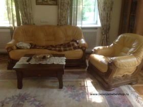 Трехместный диван "Консул 2020/2020(-С)" (натуральная кожа)