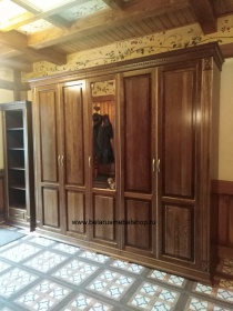 Шкаф пятидверный "Верди-Люкс" черешня с золочением