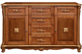 Тумба "Алези 3 Люкс" П350.03л античная бронза с золочением