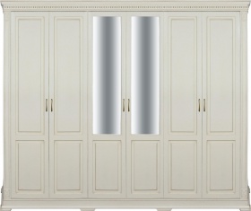 Шкаф шестидверный "Верди-Люкс" слоновая кость