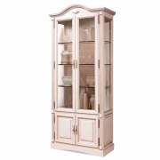 Шкаф с витриной "Рубин" 24 эмаль золотая