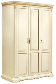 Шкаф "Милана 01/1" П294.18 слоновая кость с золочением