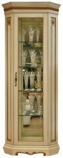 Шкаф с витриной "Милана 10" П265.10 слоновая кость с золочением