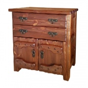 Комод деревянный "Барин 1" (2 ящика + 2 двери) с элементами ковки Комод деревянный "Барин 1" (2 ящика + 2 двери) с элементами ковки