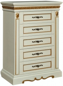 Тумба туалетная "Милана"узкая слоновая кость с золочением 