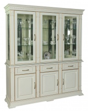 Шкаф комбинированный "Верди-Люкс 3з" (слоновая кость с золочением)