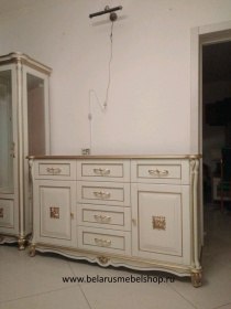 Тумба "Алези 3 Люкс" П350.03л слоновая кость с золочением