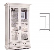 Шкаф двухдверный "Оскар" белая эмаль с темной патиной.В НАЛИЧИИ.