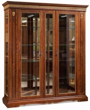 Шкаф с витриной "Милана 11" П265.11 черешня с золочением