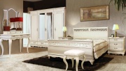 Спальня "Оскар 1" белая эмаль с темной патиной Спальня "Оскар 1" белая эмаль с темной патиной