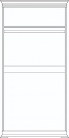 Шкаф «Верди Люкс 2/4» П487.37 слоновая кость