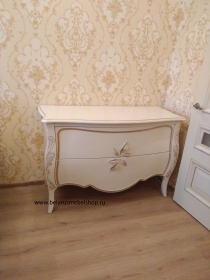 Комод "Трио" белая эмаль с золотой патиной